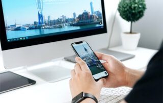Responsive Website Designer on Phone and Computer in Portsmouth Hampshire