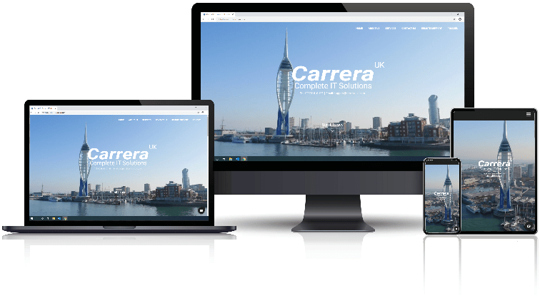 Carrera UK's responsive website viewed on multiple devices