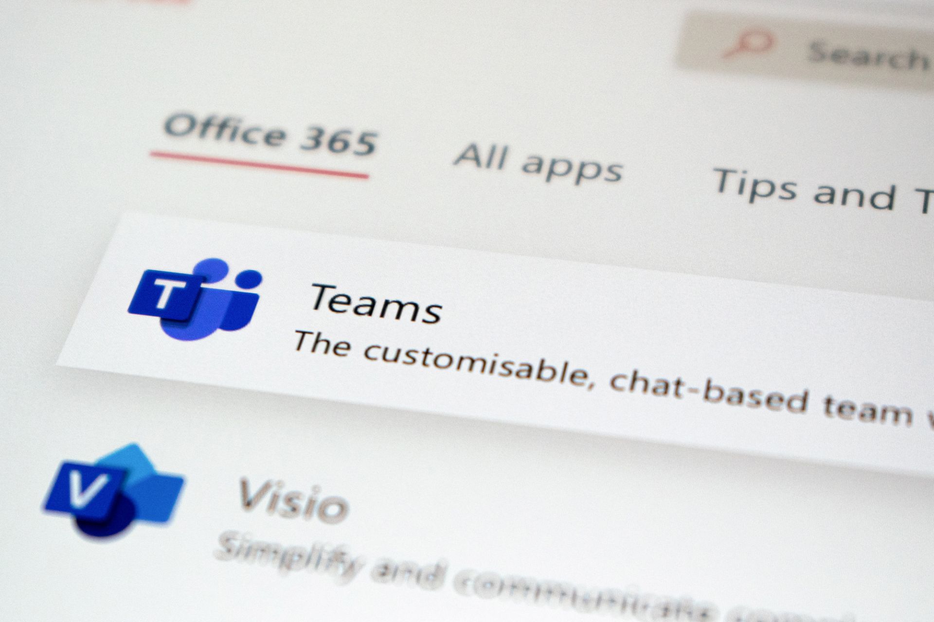 Microsoft Teams app displayed on a screen.